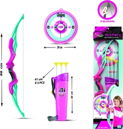 Rózsaszín íjász készlet gyerekeknek tartozékokkal