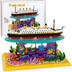 Titanic építőkészlet – óceánjáró gőzös modell korallzátonyon (3892 db)