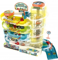 Emeletes garázs lifttel 6 autó számára, fény- és hangeffektekkel