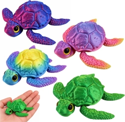 3D tengeri teknős figura mozgatható uszonyokkal és fejjel, színváltós 8 cm – 1 db