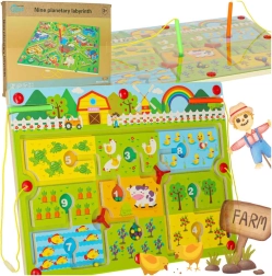 Mágneses labirint játék fából Két játékosnak készített Farm