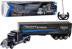 Szórakoztató, távirányítós teherautó készlet LED lámpákkal 27MHz kék