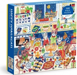 Négyzet alakú puzzle Happy Hanukcats, 500 darab