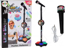 Mikrofon állvánnyal gyerekeknek Állítható fekete
