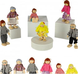 Fa baba család babaházhoz, 6 db