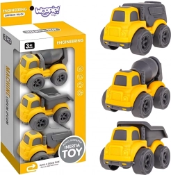 Woopie építőjárművek 3 az 1-ben – betonkeverő, billenőkocsi és kukásautó