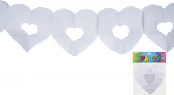 Girland fehér szívek 3 m