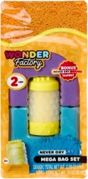 Kinetikus homok WONDER FACTORY Never Dry Sand Bag, lila–türkiz