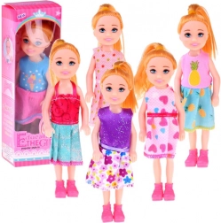 Mini baba 13 cm színes ruhácskákban