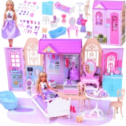 Összecsukható babaház bőrönddel és ANLILY babával