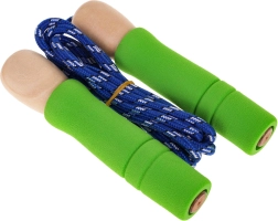 Gyerek ugrókötél fa fogantyúkkal és gumiból készült végekkel