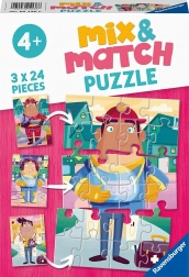 Puzzle Mix & Match: kedvenc foglalkozásaim 3×24 darab