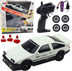 Távirányítós 4WD versenyautó cserélhető kerekekkel, fehér