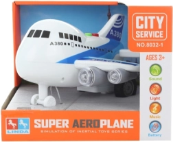 Nagy elemes repülőgép fénnyel és hanggal