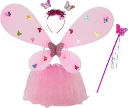 Tündér jelmez Pillangó átváltozás rózsaszín szárnyakkal