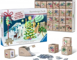 RAVENSBURGER adventi naptár puzzle – Karácsony szerte a világon, 24×54 darab