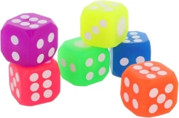Világító LED dobókocka (színmix) – gumiból, 4 cm