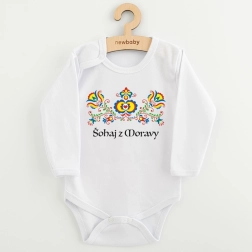 NEW BABY nyomott mintás baba body – morva népi minta, Legény