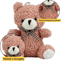 Rózsaszín plüss kulcstartó Medvécske 8 cm