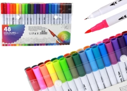 48 darabos Kétoldalú Filctoll Készlet Különböző Színű Rendezőben