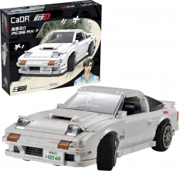CaDA Mazda RX-7 Initial D építőkészlet – részletes fehér sportautó, 1552 elem