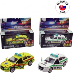 Visszahúzós mentő- és rendőrautó