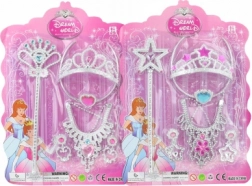 Hercegnős készlet korona és jogar nyaklánccal és fülbevalóval