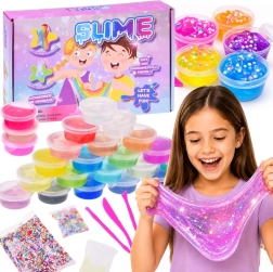 Slime (nyálka) készítő szett – 24 szín és kiegészítők