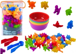 Oktató osztályozó készlet színek és számolás tanulására Dinoszauruszok 48 db