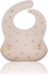 Petite&Mars szilikon előke Sam Beige Dandelion
