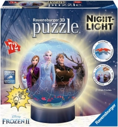 Ravensburger 3D világító puzzleball Jégvarázs 2, 72 darab