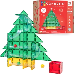 Connetix karácsonyi kiadás Christmas Tree Ball Run – mágneses építőkészlet, 71 darab