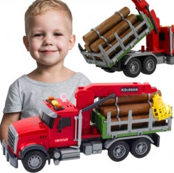 Woopie rönkszállító teherautó forgó daruval, fényekkel és hangokkal 1:14