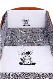 3 részes New Baby Zebra babaágynemű kiságyba, fehér-fekete 100 × 135 cm