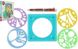 inspiro készlet spirális rajzoláshoz sablonokkal és határnyalatú tollal