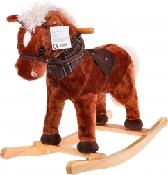 Hintázó unikornis gyerekeknek 24 hó+ fa fogantyúkkal és hangokkal – Barna