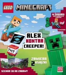lego minecraft: alex vs creeper – interaktív készlet minifigurákkal és feladatfüzettel