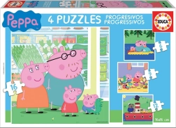 EDUCA Peppa malac puzzle 4 az 1-ben (6, 9, 12, 16 darab)