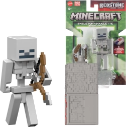 Minecraft Skeleton figura a Redstone Charged sorozatból, kiegészítőkkel