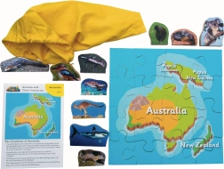 Fa kirakós Ausztrália és állatai 16 darabbal és 10 állattal