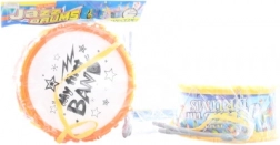 Műanyag gyermektam dobverőkkel, 21 cm