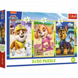 Puzzle 3x50 A mi kutyáink Trefl