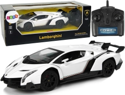Sportautó R/C 1:24 Lamborghini Veneno Fehér 2.4G Fények