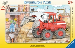 RAVENSBURGER táblapuzzle – építkezés markolóval, 15 darabos