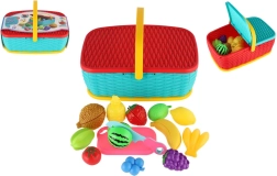 Piknikkosár szeletelhető gyümölcsökkel és zöldségekkel, 15 db