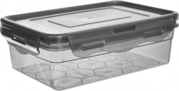 Műanyag ételtároló doboz tetővel és szilikon tömítéssel, szürke, 850 ml