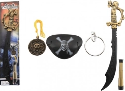 kalóz készlet műanyag karddal és kiegészítőkkel, 58 cm, kártyán