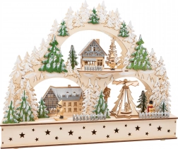 SMALL FOOT karácsonyi fa ablakív fényekkel és dallammal