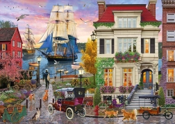 Kikötőben álló hajó puzzle, 1000 darab