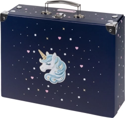 BAAGL összecsukható iskolai bőrönd Unicorn Gold